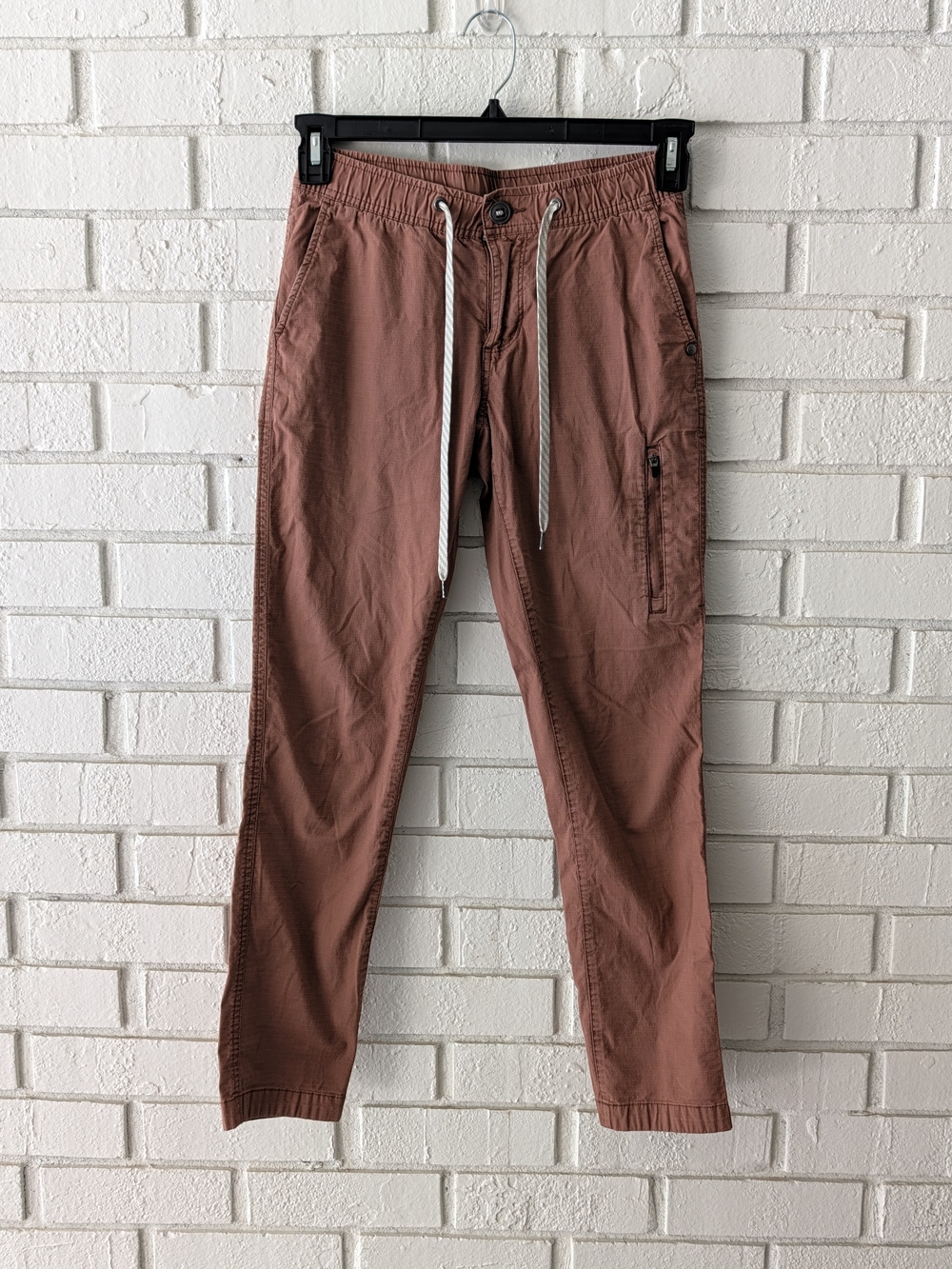 Vuori Pants Women  Terracotta Mauve Color Ripstop Stretch Cotton Drawstring